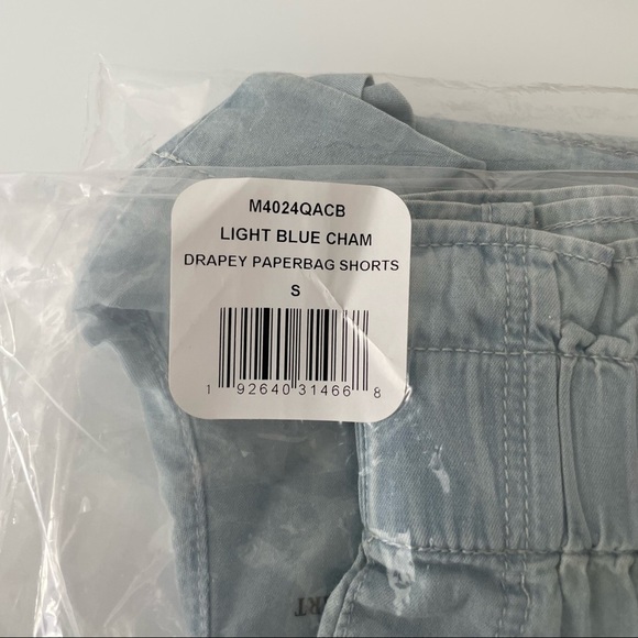 Mauby Paperbag Waist Light Blue Shorts - Picture 9 of 10